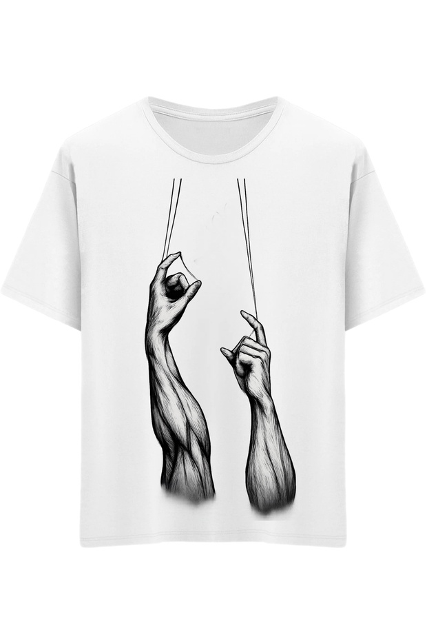 Strings in Hand – Minimal Hand Drawing Kids' T-Shirt