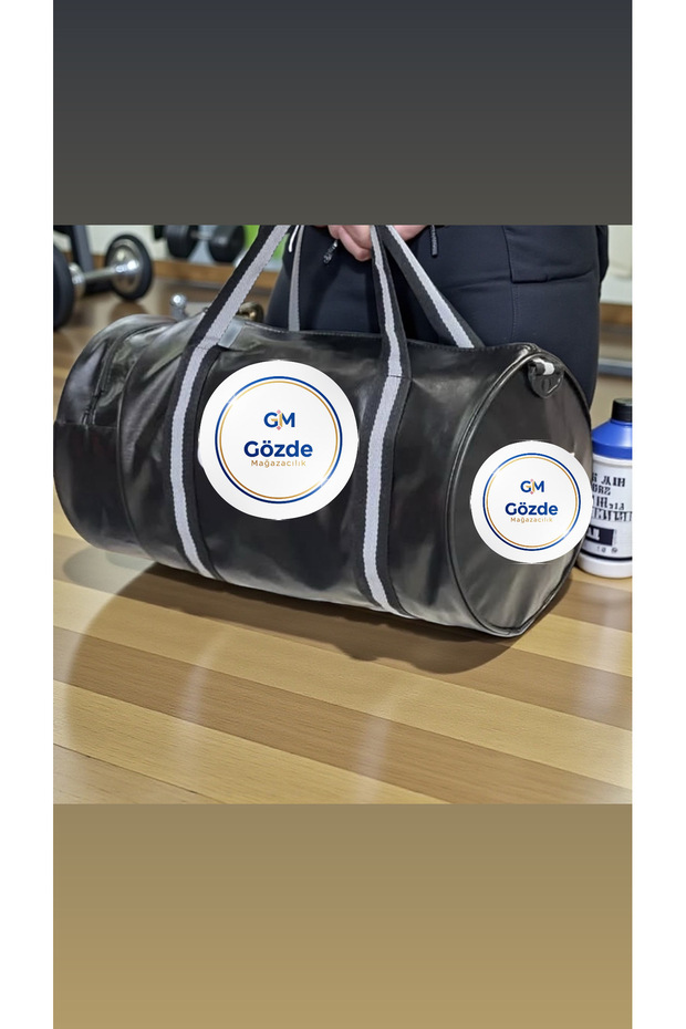 Printed Leather Cylinder Sports Bag