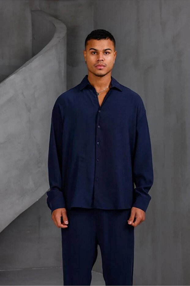 Oversize Men's Two-Piece Suit Shirt and Pants