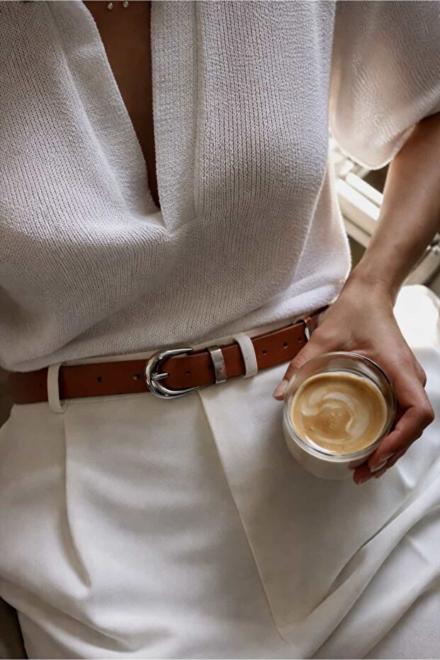 Luna Slim Faux Leather Belt