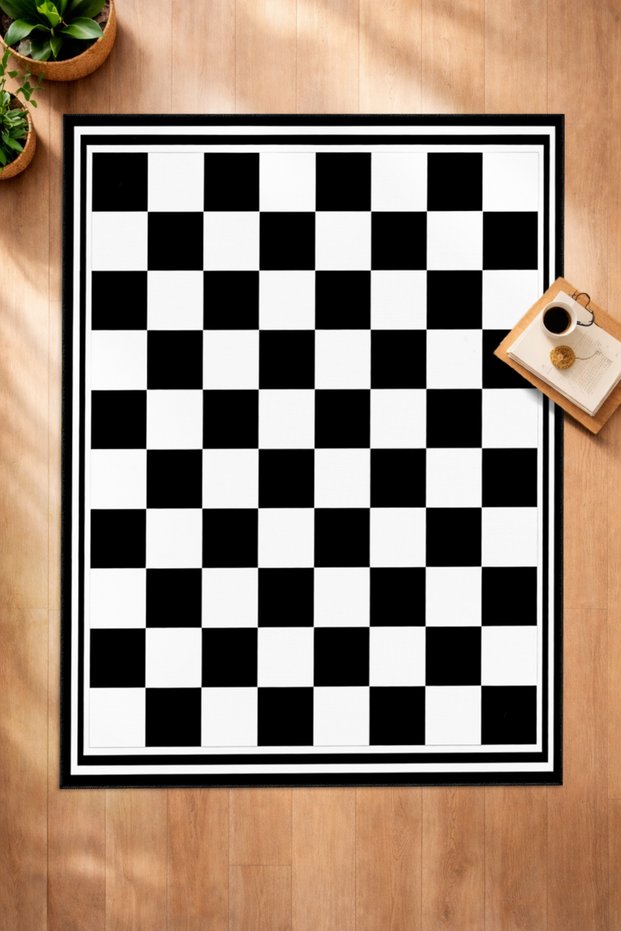 Sdt Dama Themed Woven Base Modern Decorative Carpet Sdt367