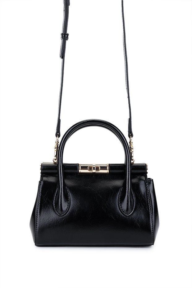 Women's Faux Leather Black Handbag