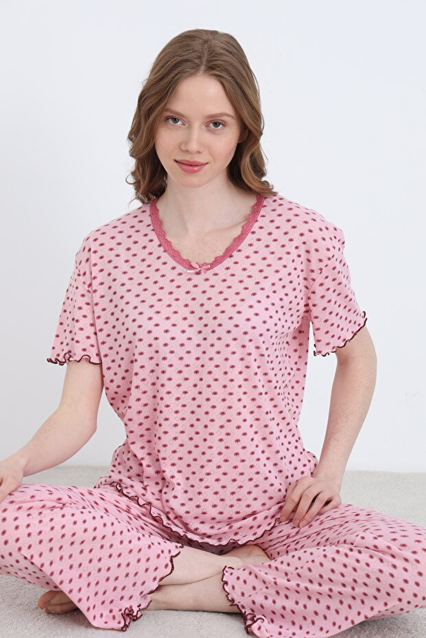 Jacquard Viscose Lace Women's Pajama Set