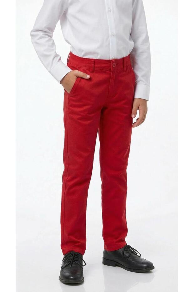 23 April 19 May Red School Pants/ Show Pants/ Men's Gabardine School Pants Slim-Fit
