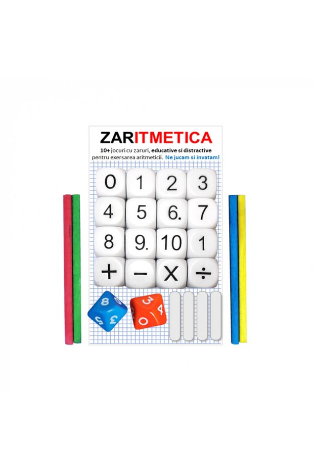 ARITHMETIC - Set of 10 educational dice games for practicing arithmetic and logic