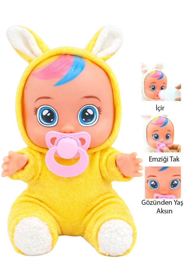 Global Toys Sarı Tulumlu Ağlayan Ve Konuşan Roza Et Bebek