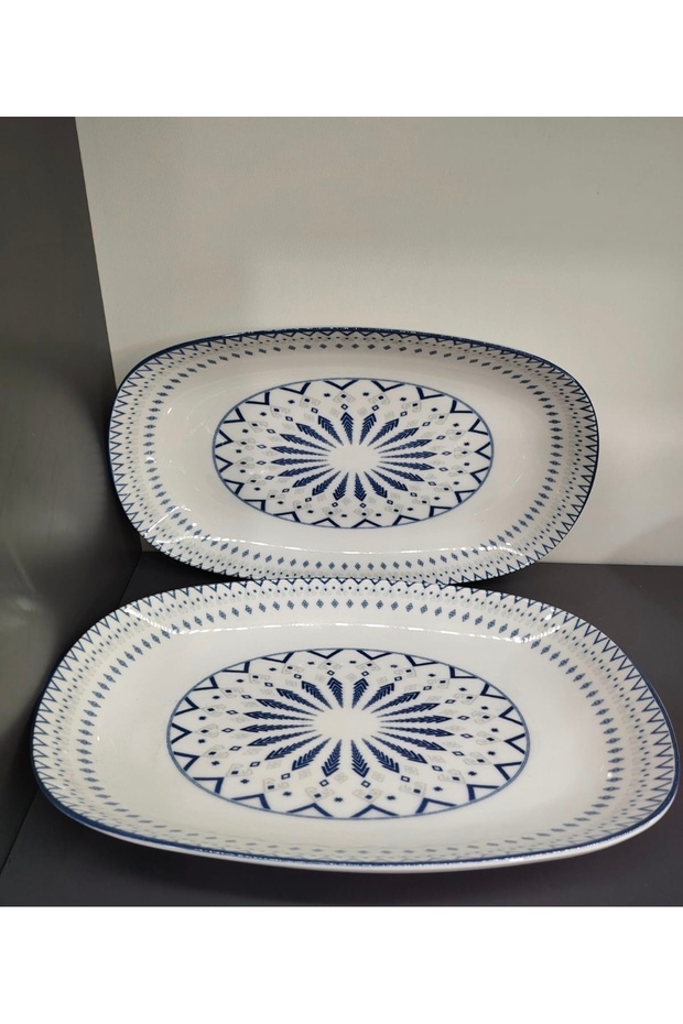 Porselen Digital 2 Pieces 29 cm (Large) Salad, Presentation, Boat Plate