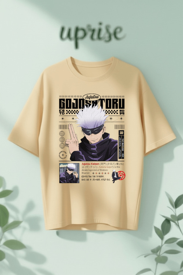 Satoru Gojo Jujutsu Kaisen Printed Cotton Lu Oversized T-Shirt