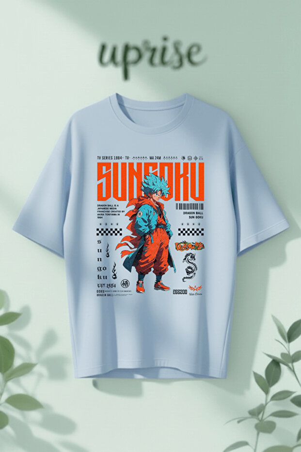 Dragon Ball Sun Goku Printed Cotton Oversize T-Shirt