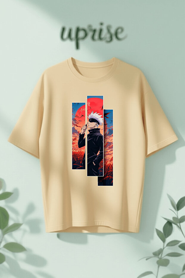 Satoru Gojo Jujutsu Kaisen Printed Cotton Lu Oversized T-Shirt