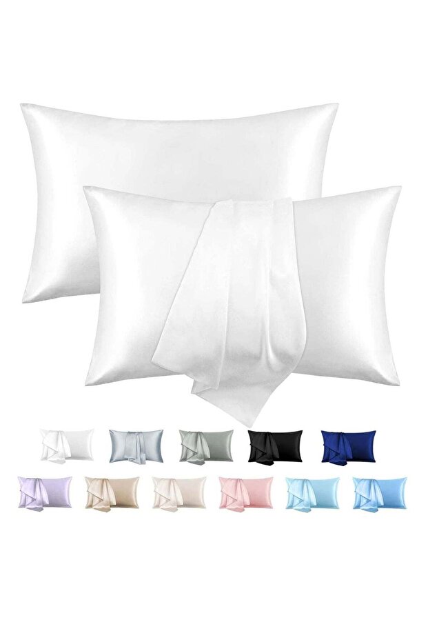 2-Piece Satin Pillow Case with Envelope Closure for Hair and Skin, 51x76/51x102cm