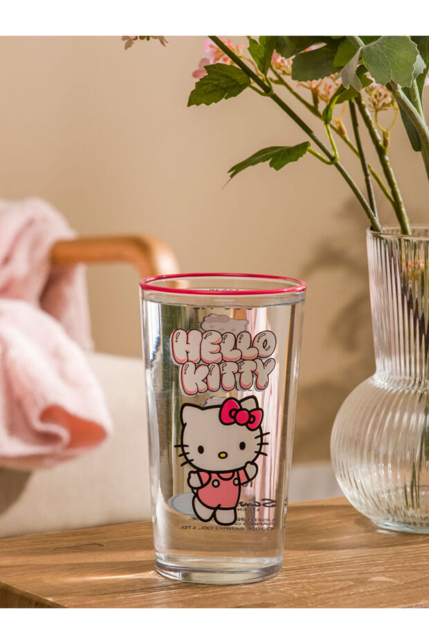 Mixed Hello Kitty Printed Glass Cup 570 ml