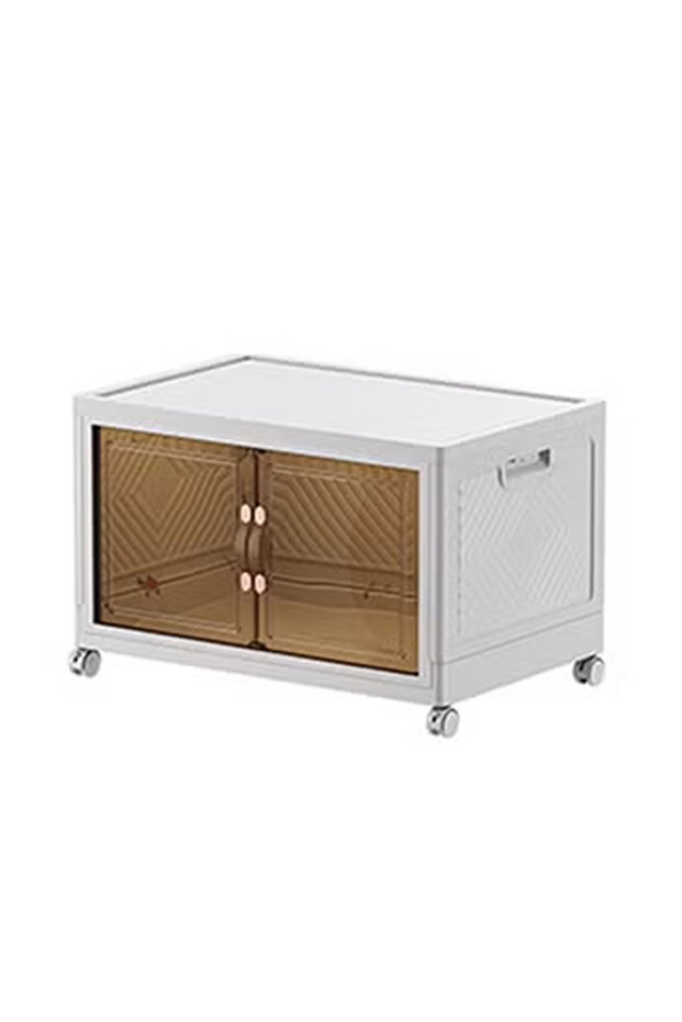 Single Layer Multi-Functional Foldable Storage Cabinet with Doors and Wheels (98L)