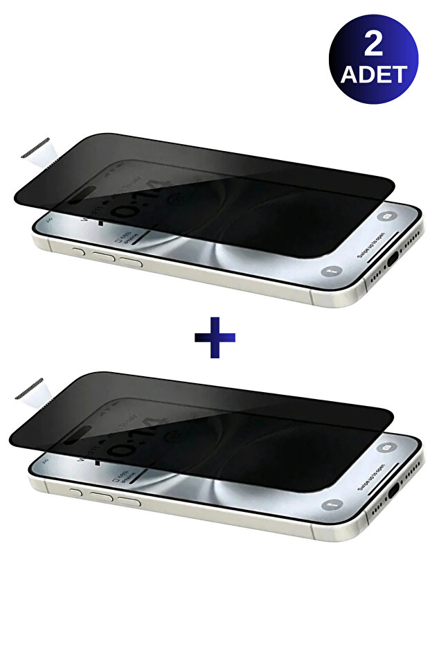 قطعتان من واقي الشاشة الزجاجي المقوى المغطى بالكامل بتقنية 6D المتوافق مع هاتف iPhone 14