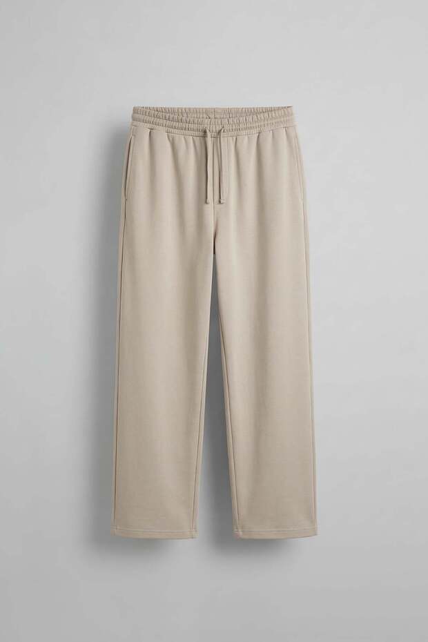 Men's Baggy Fit Relaxed Fit Stretch Fabric Sweatpants Beige