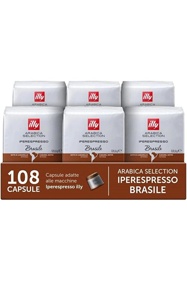 iperEspresso Brasile Capsules, Single-Serve Capsules, Single Origin, 18 Count - Pack of 6