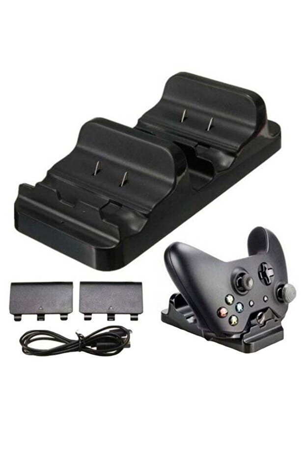 Dual Gaming Controller Charging Dock Stand With Batteries And Cable