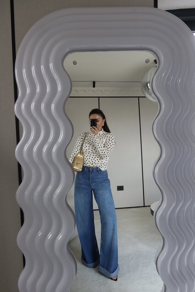 Double Leg Soft Textured Jeans