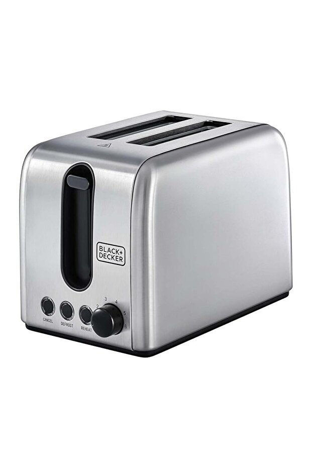 Black+Decker 2 Slice Toaster, 1050 W, Stainless Steel, ET244-B5