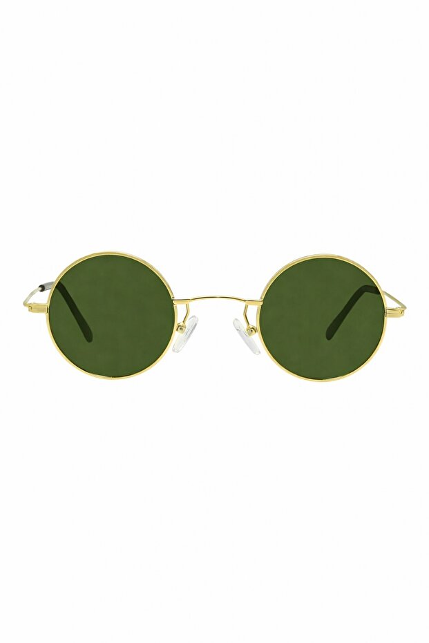 Vintage Round Polarized Gold Sunglasses Green Glass Vintage 42