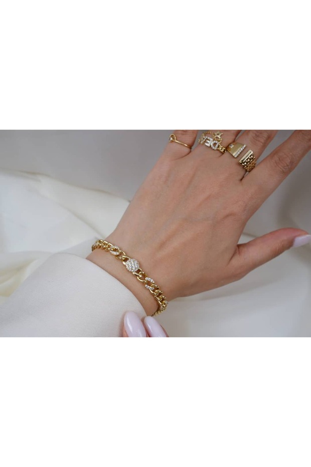Blk262 Round Stone Gourmet Bracelet (19 cm)