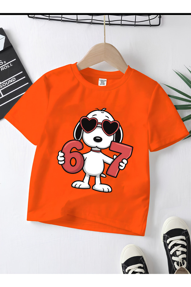 Snoopy Printed 100% Cotton Regular Fit Children's and Youth T-Shirt