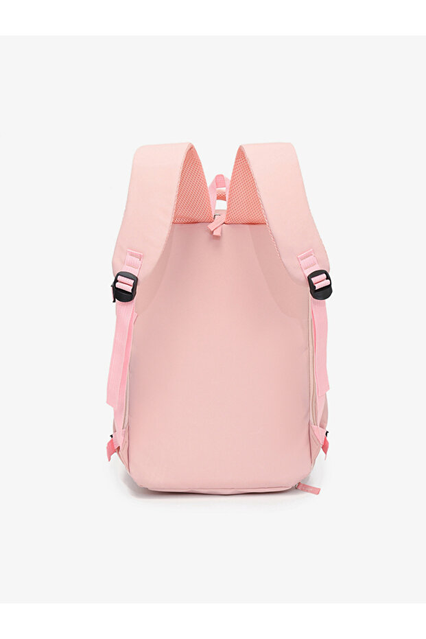 Pink Zip Closure Backpack - 5