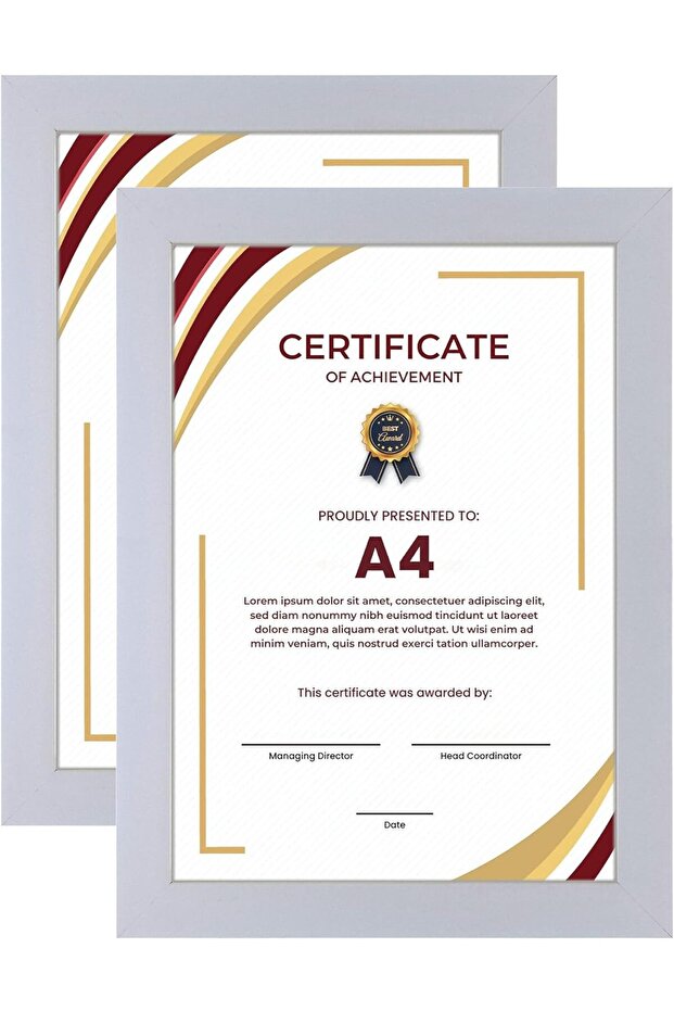 A4 Certificate Frame & Document Frame – Real Glass, Wall Mount & Tabletop Display, Port