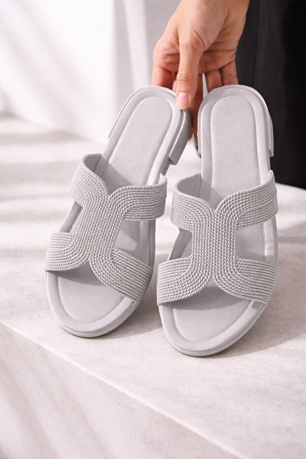 Women's Straw-Looking Strappy Beach Balcony Casual Slippers Comfortable Sole Stylish Summer Combination