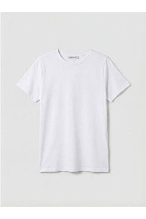 New Season White Crew Neck Women's T-Shirt