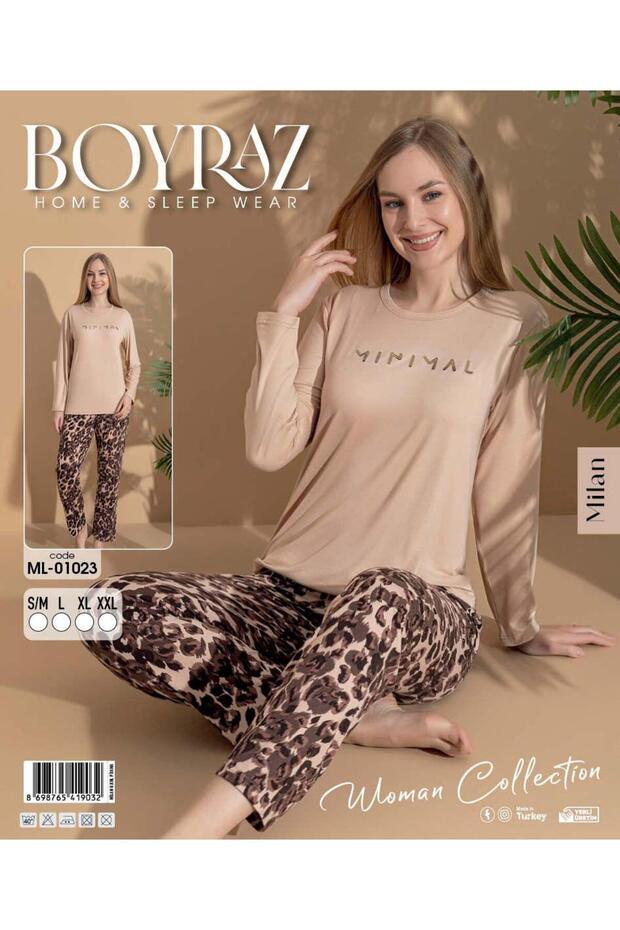 Boyraz Milan Women's Long Sleeve Pajama Set - Comfortable Fit Seasonal