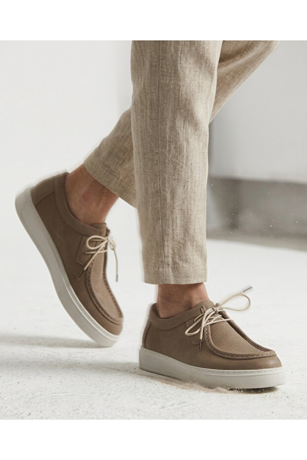 Genuine Nubuck Leather Laced Classic Men's Shoes