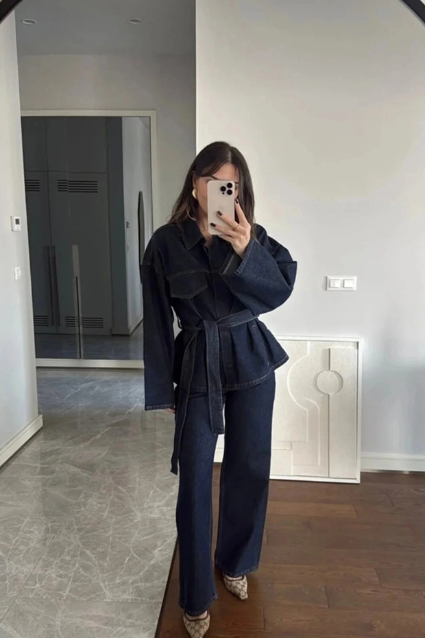 Women's Blue Denim Suit Eka-0071-240274