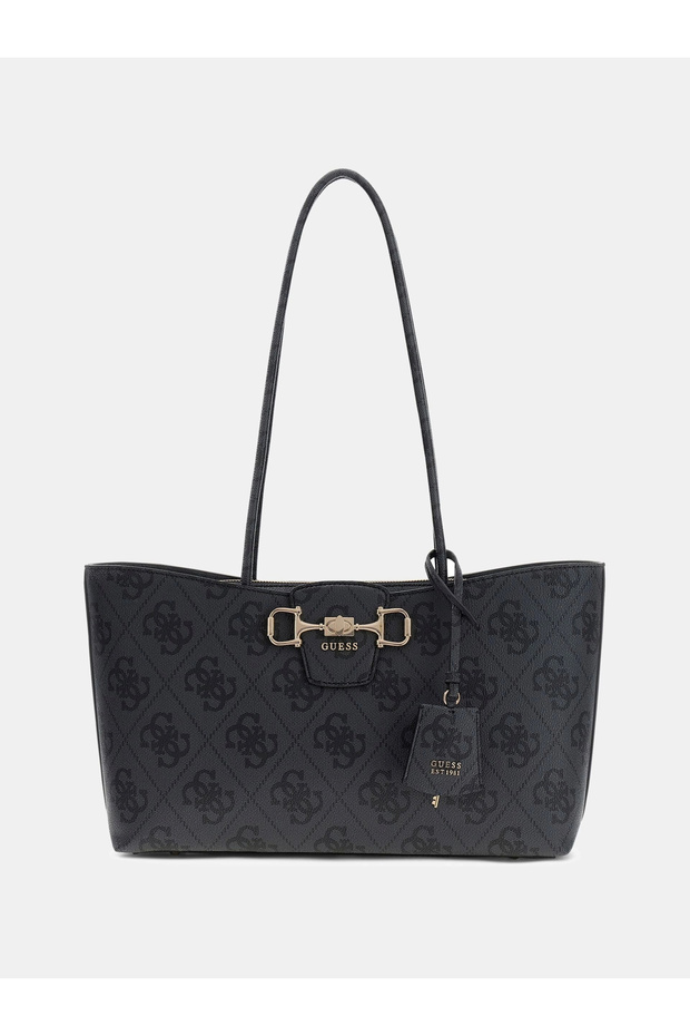 Janie Logo Girlfriend Women's Anthracite Shoulder Bag Hwos9924230-Clo