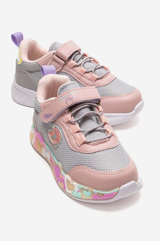 Velcro Heart Sole Anorak Children's Sports Shoes 26-30 Ice Powder