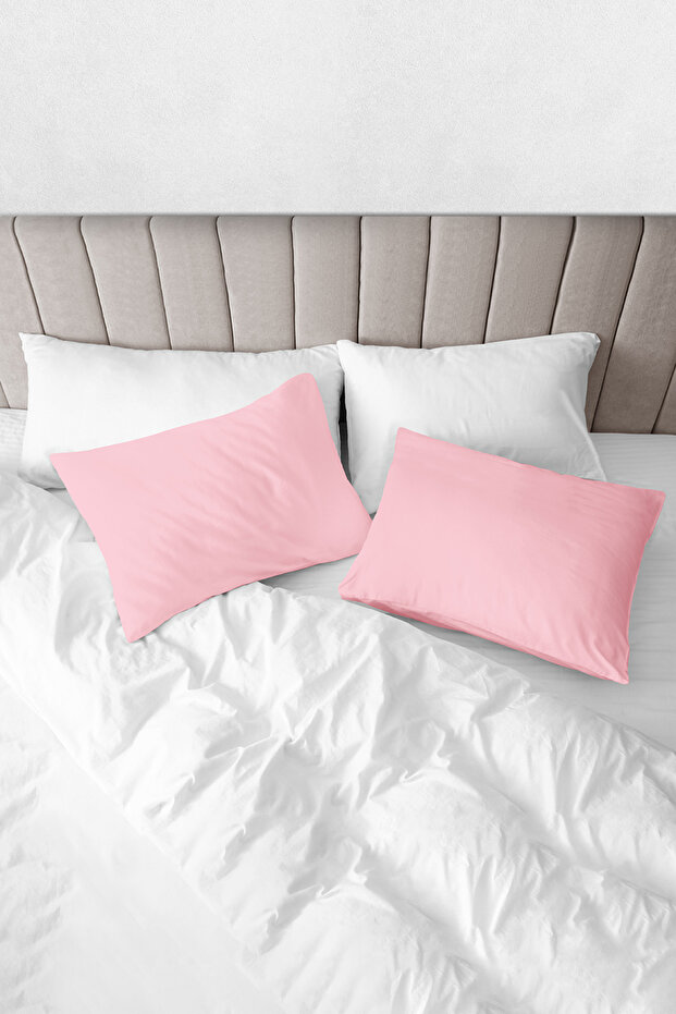 100% Organic Cotton Akfil Pillowcase Set of 2 - 50X70 cm Light Pink