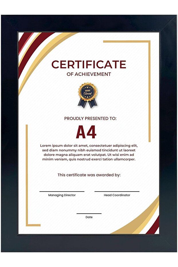 A4 Certificate Frame & Document Frame – Real Glass, Wall Mount & Tabletop Display, Port