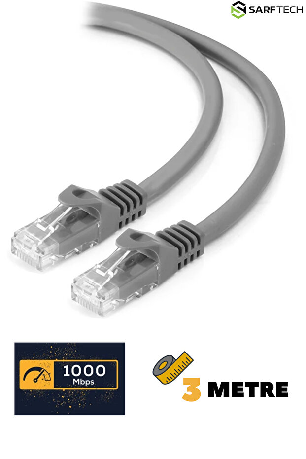 Cat6 3 Meter Lan Ethernet Cable Indoor Outdoor Tested Manufactured Premium Network Cable