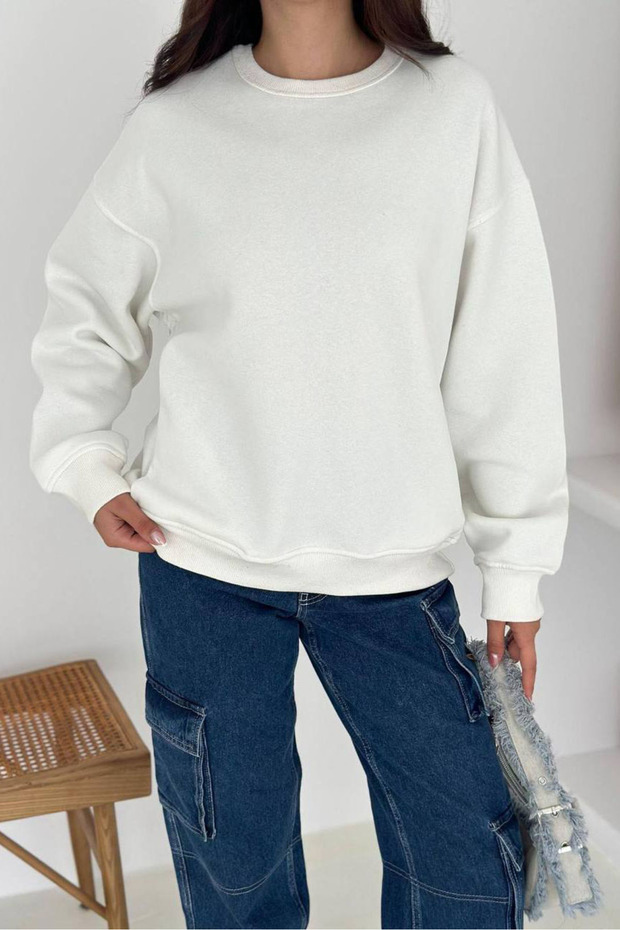 Basic Sweat with Side Pockets - Ecru Ekru