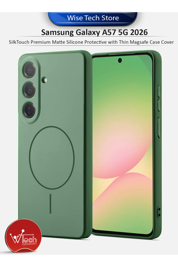 Samsung Galaxy A57 5G 2026 SilkTouch Premium Matte Silicone Protective with Thin Magsafe Case Cover