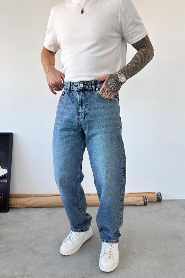 Ice Blue Basic Regular Trousers - 1