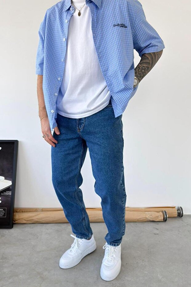 Pantaloni Blue Basic Boyfriend - 2