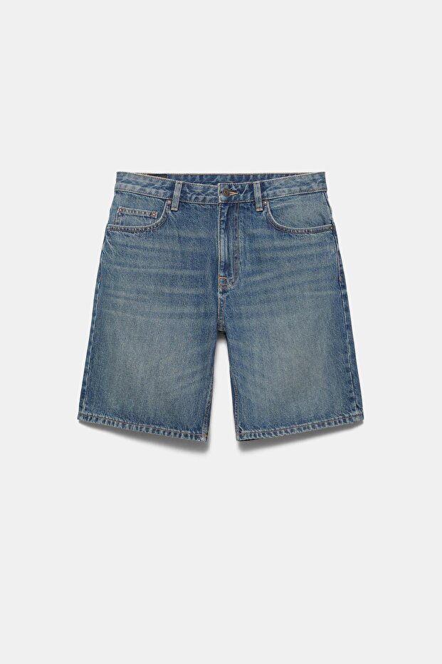 Denim bermuda şort - 7