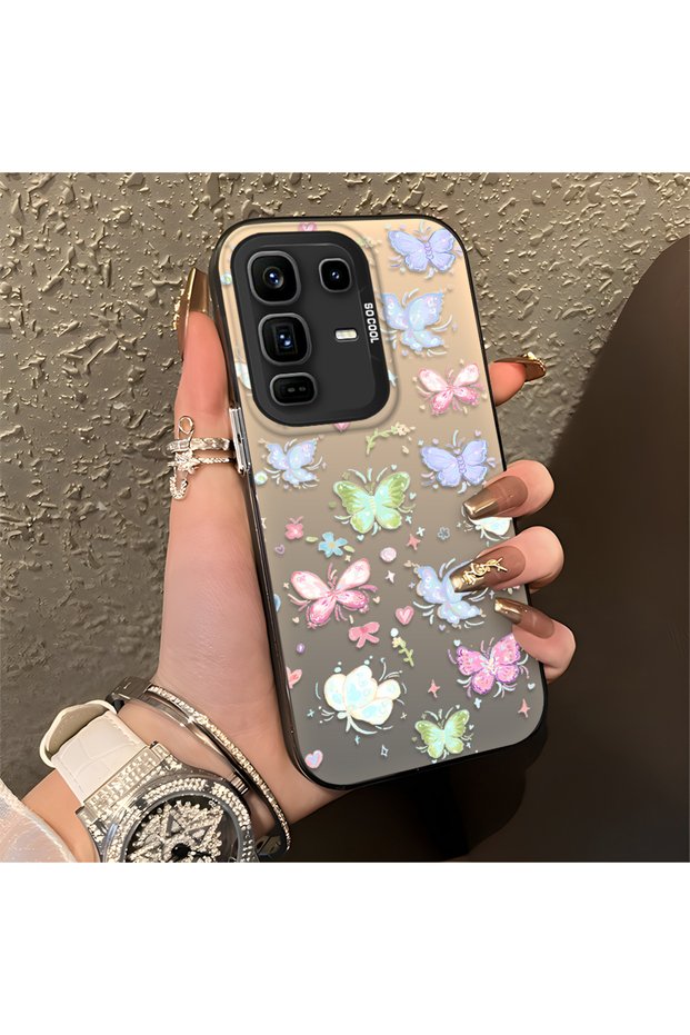 Infinix Note 50 Pro Plus Compatible Silicone Edge Hard Back Anti-Fall Phone Case Little Butterfly