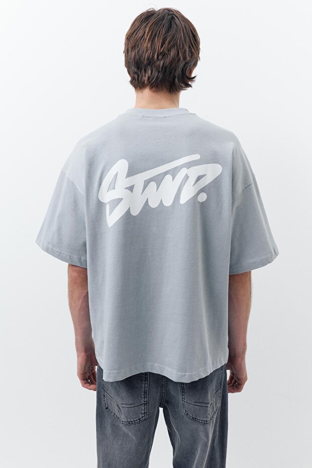 STWD logolu boxy tişört - 4