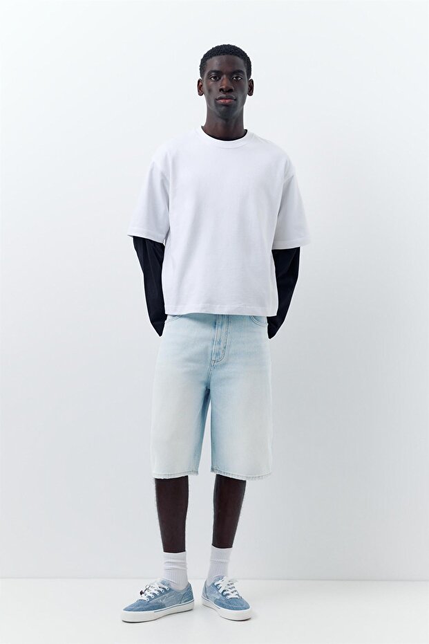 Skater denim bermuda - 1