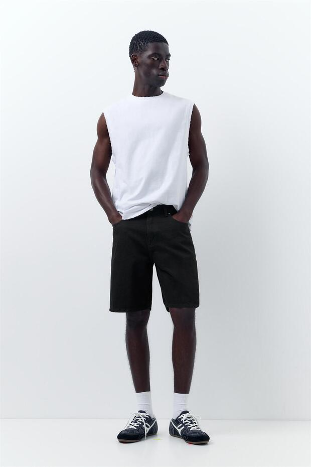 Denim bermuda şort - 1