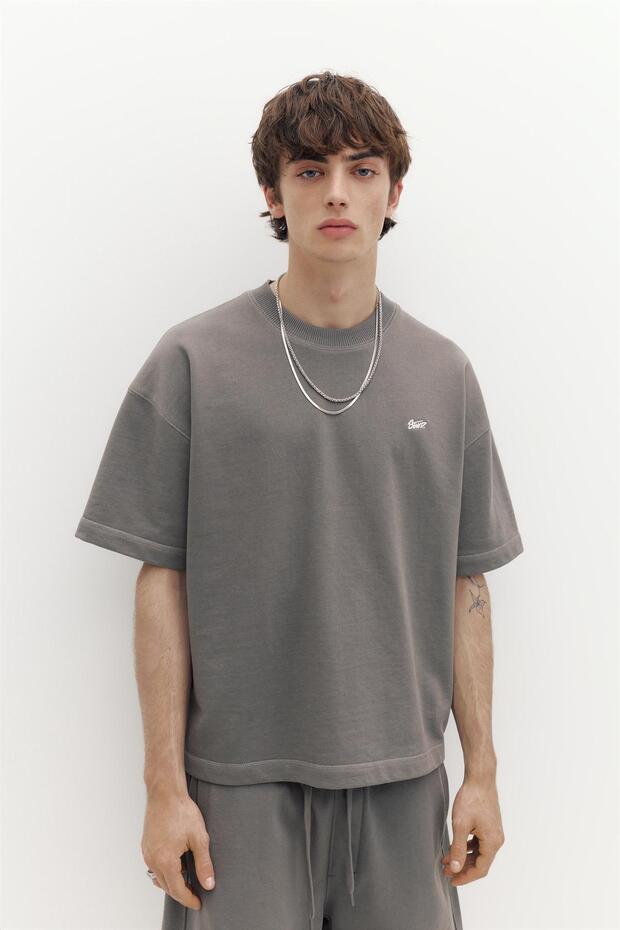 Kısa kollu logolu sweatshirt - 1