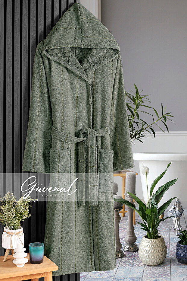 Stella Cotton Velvet Hooded Bathrobe | Women's Bathrobe | Men's Bathrobe | Dowry | Bathroom