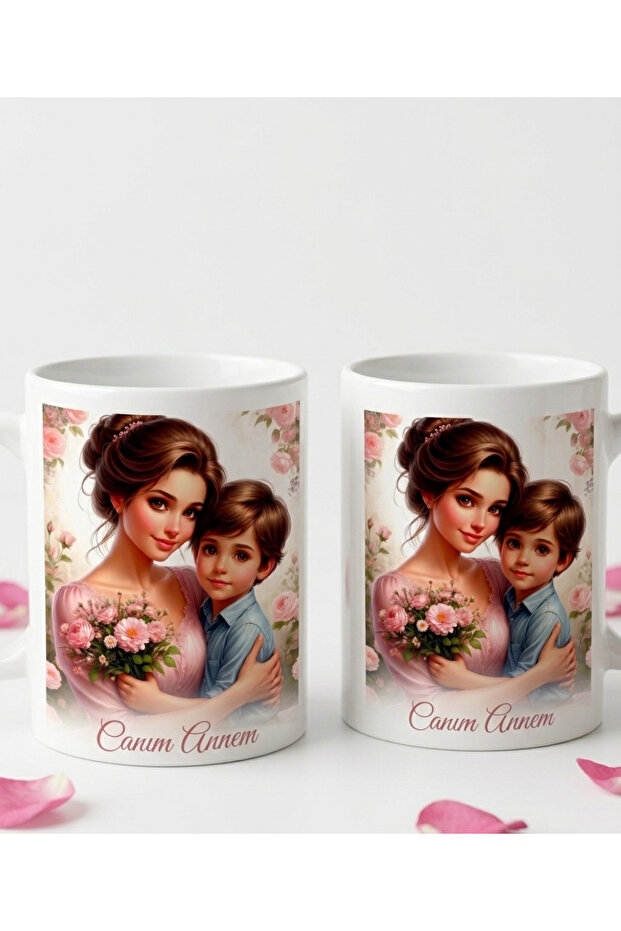 كوب سيراميك أبيض بتصميم عيد الأم من أجل أمي العزيزة